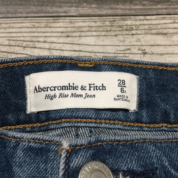 Abercrombie Fitch High Rise Mom Jeans Women’s 28/6R Blue Distressed (Inseam 26) - Picture 9 of 9